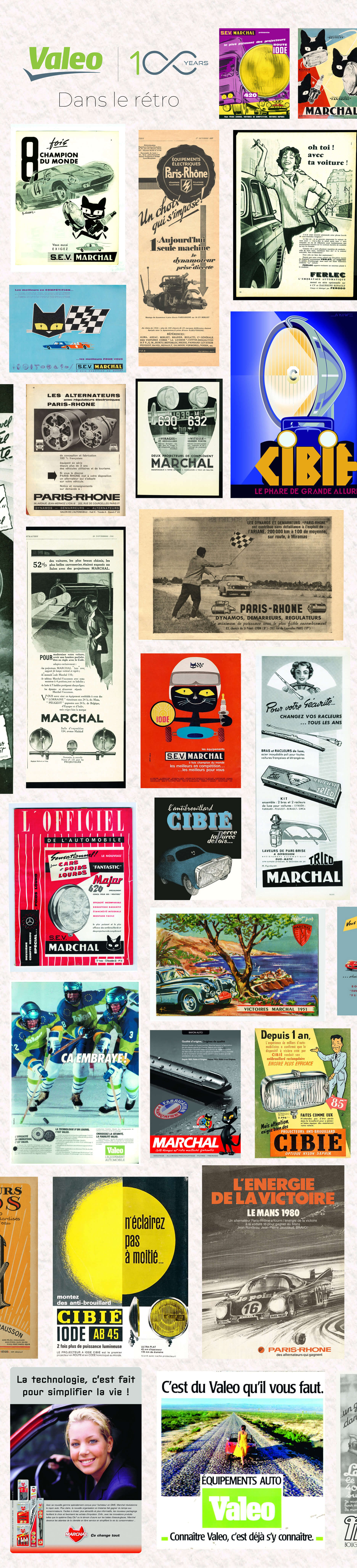 Une sélection d'affiches publicitaires retraçant l'histoire du groupe et de ses différentes marques au cours des 100 dernières années.