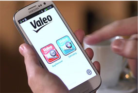 Valeo Clean4U technology displayed on a phone