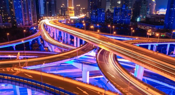 Shanghai overpass nightview