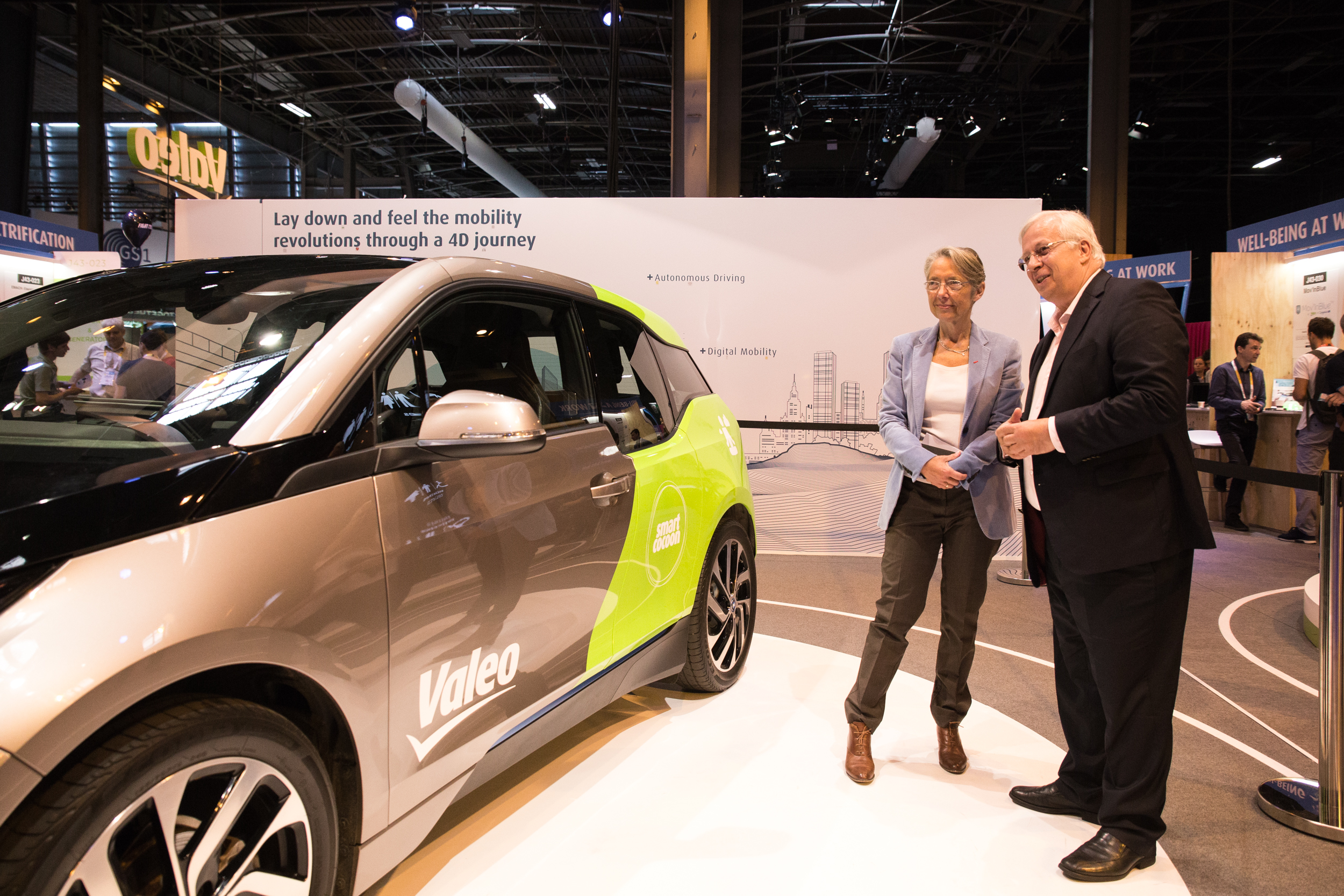French Ministerof Transport Elisabeth Borne with CEO Jacques Aschenbroich at Viva Tech event