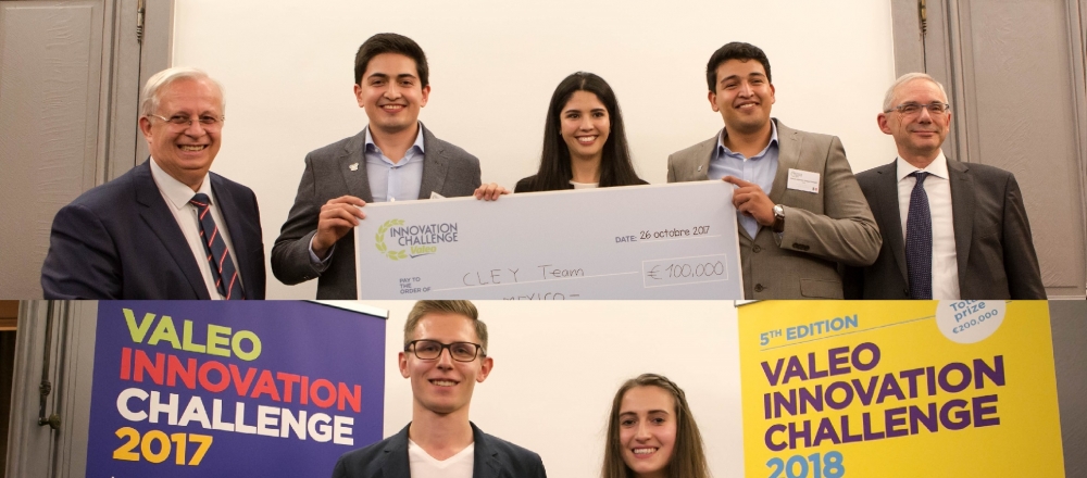 Valeo CEO with Valeo Innovation Challenge winners 2018