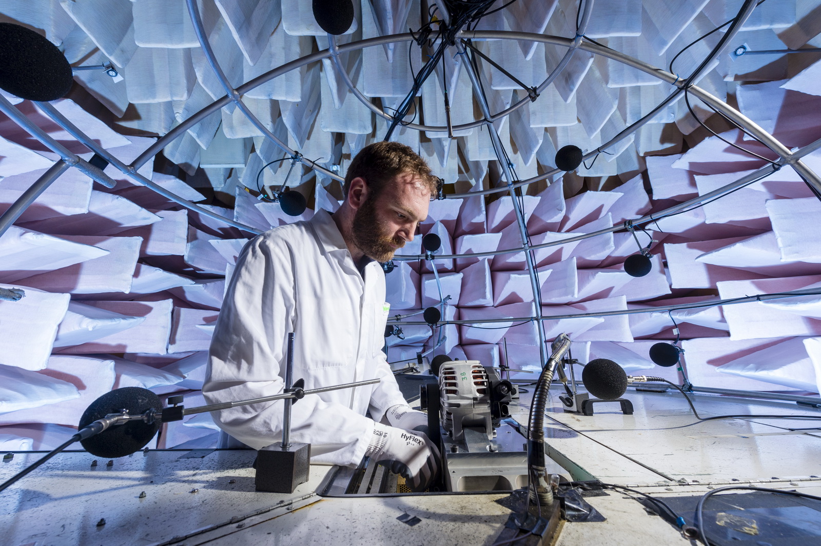 Employee wroking at VALEO research and development center in Creteil France