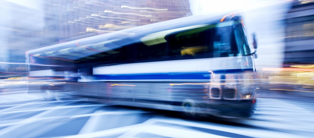 Bus in movement
