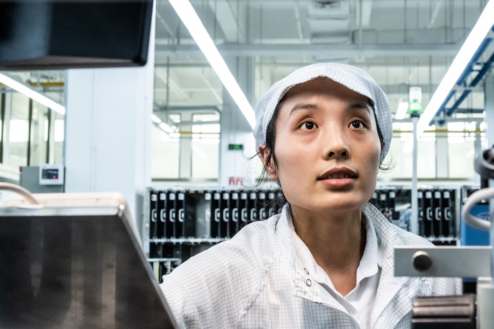 woman working in China plant