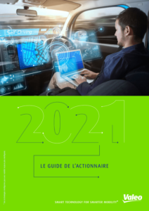 Valeo 2021 Shareholders' guide cover - Le Guide de l'actionnaire 2021, Valeo, Smart technology for smarter mobility