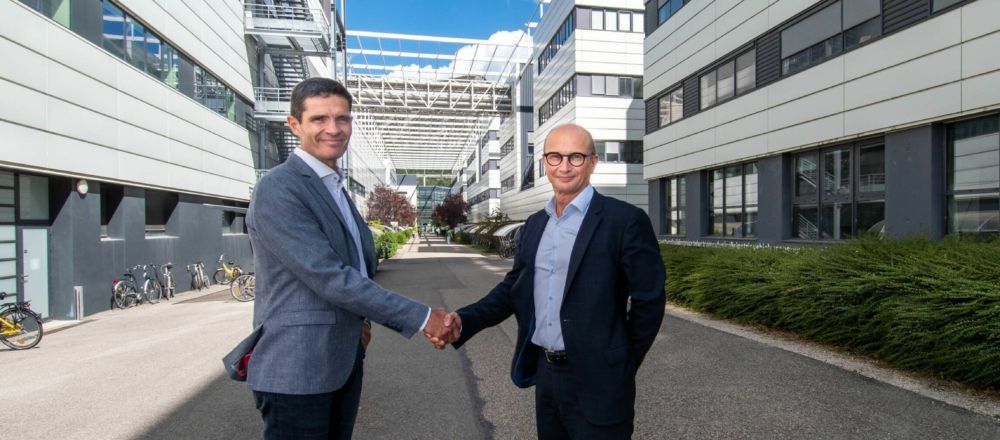 Sébastien Dauvé, directeur du CEA-Leti., et Pascal Hervet, Valeo ©EdytaTolwinska/CEA